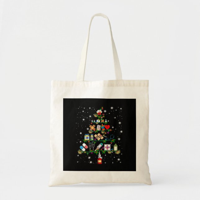 Nurse Gift | Nurse Apparatus Christmas Tree Tote Bag (Front)