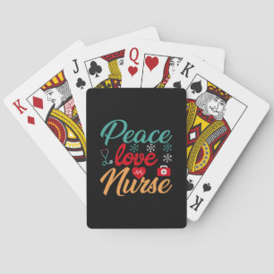 Nurse Gift   Peace Love Nurse Poker Cards
