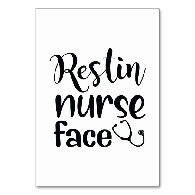 Nurse Gift Restin Nurse Face Table Number (Front)