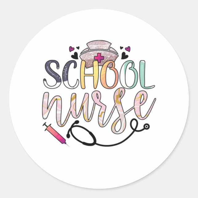 Nurse Gift School Nurse Classic Round Sticker (Front)