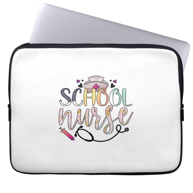Nurse Gift | School Nurse Laptop Sleeve (Front)