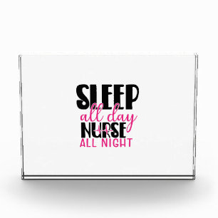 Nurse Gift Sleep All Day Nurse All Night Photo Block