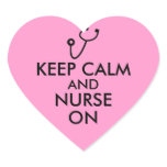 Nurse Gift Stethoscope Keep Calm and Nurse On Heart Sticker Nurse Gift Stethoscope Keep Calm and Nurse On Heart Sticker
