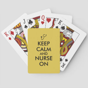 Nurse Gift Stethoscope Keep Calm and Nurse On Poker Cards