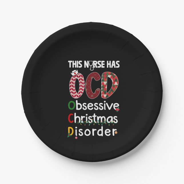 Nurse Gift This Nurse Has OCD Paper Plates (Front)