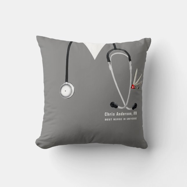 Nurse Gift Throw Pillow (Front)