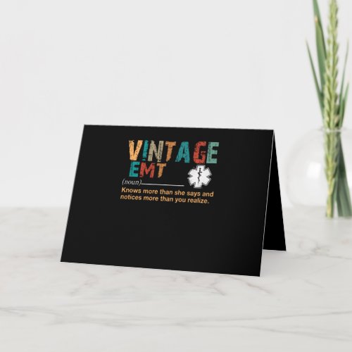 Nurse Gift  Vintage EMT Nurse Lover Gift Card