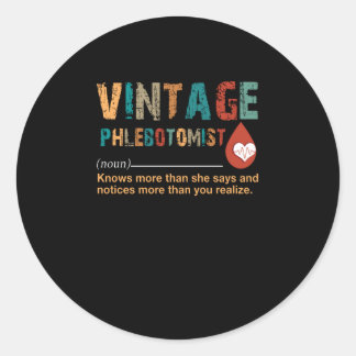 Nurse Gift | Vintage Phlebotomist Beautiful Gift Classic Round Sticker
