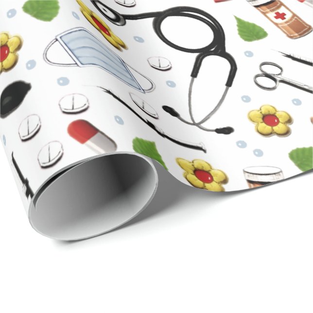 Nurse Gift Wrapping Paper (Roll Corner)