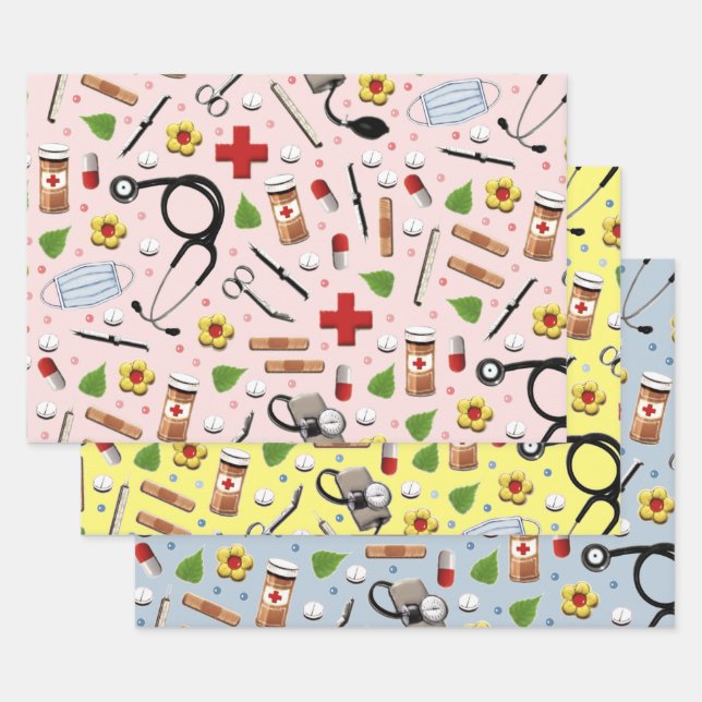Nurse Gift Wrapping Paper Sheets (Set)