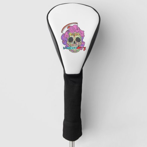 Nurse Gifts For Nursing Student Sugar Skull Nurse Golf Head Cover