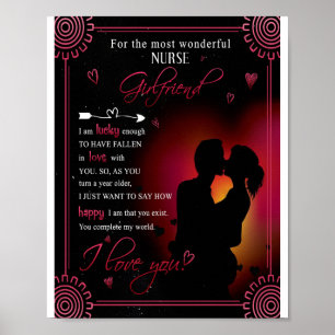 Nurse Girlfriend Gift From Boyfriend Valentine Poster
