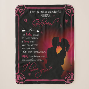 Nurse Girlfriend Gift From Boyfriend Valentine Sherpa Blanket