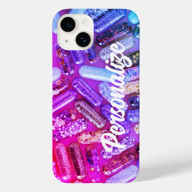 Nurse glitter medication purple pink cute Case-Mate iPhone case (Back)