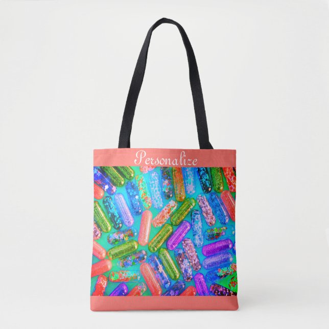 Nurse glitter medication tote bag (Front)