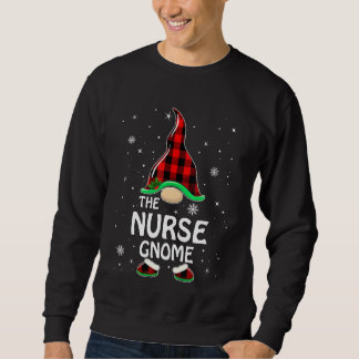 Nurse Gnome Buffalo Plaid Matching Family Christma Sweatshirt