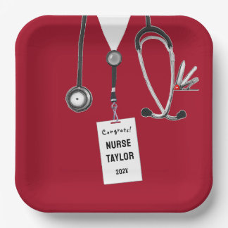 Nurse Grad Party Paper Plates