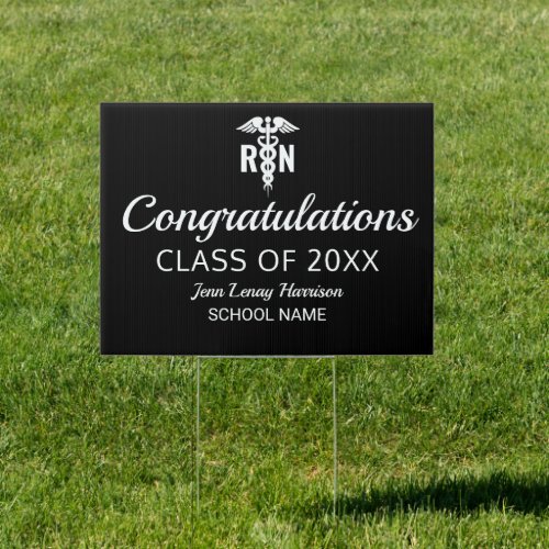 Nurse Graduate Congratulations Black Personalized Sign