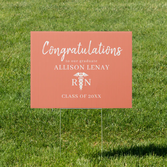 Nurse Graduate Modern Personalized Yard Sign | Zazzle
