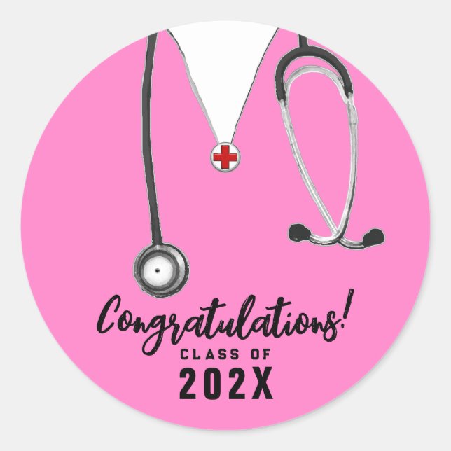 Nurse Graduation 2026 Classic Round Sticker (Front)