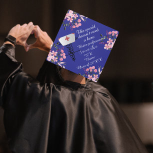 Nurse Graduation 2026  Floral Theme Personalized  Cap Topper