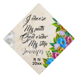 Nurse Graduation 2026 RN nurse floral personalized Cap Topper