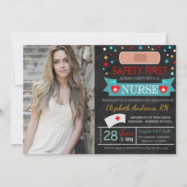 Nurse Graduation Celebration Invitation (Front)