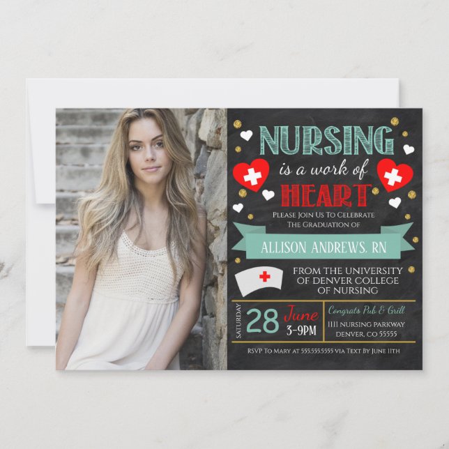 Nurse Graduation Celebration Invitation (Front)