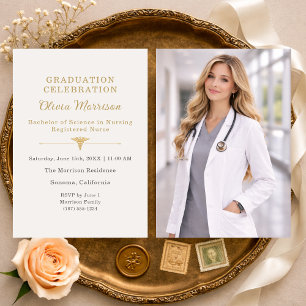 Nurse Graduation Celebration Photo Invitation