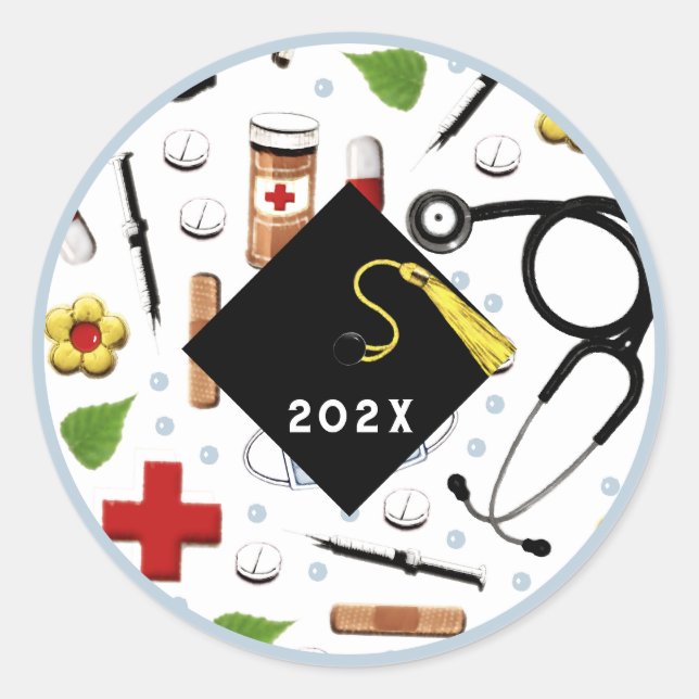 Nurse Graduation Classic Round Sticker (Front)