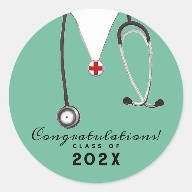 Nurse Graduation Classic Round Sticker (Front)