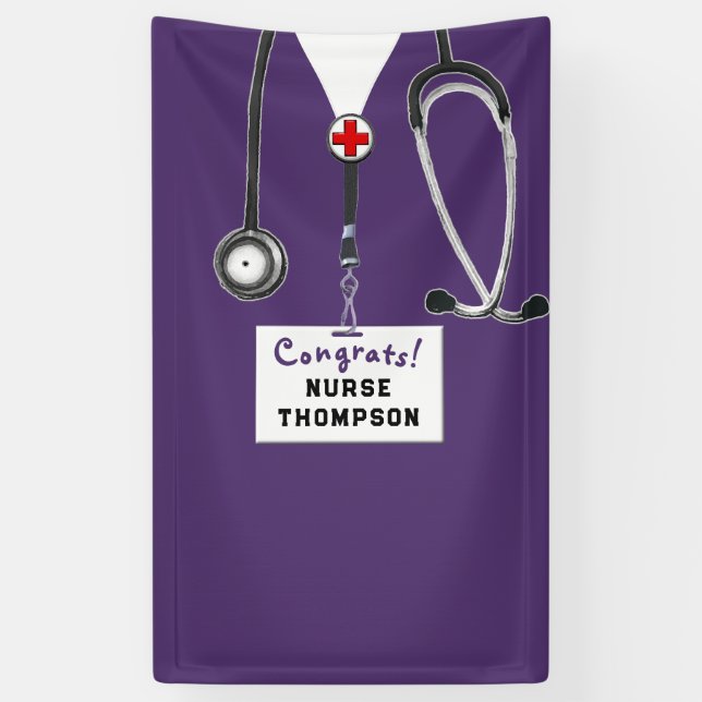 Nurse Graduation Congrats Banner (Vertical)