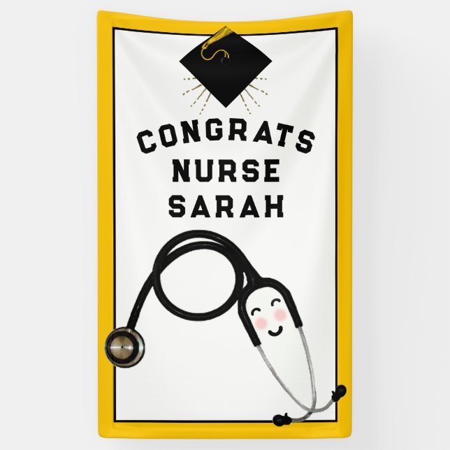 Nurse Graduation Congrats Banner (Vertical)