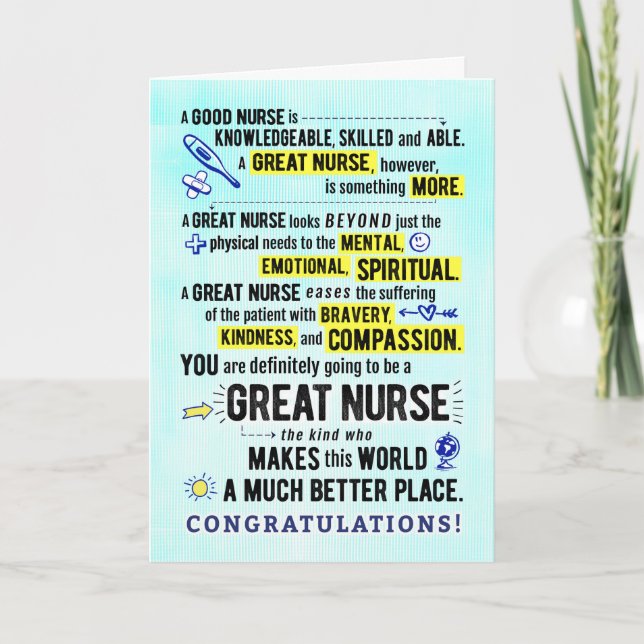 Nurse Graduation Congratulations Card (Front)