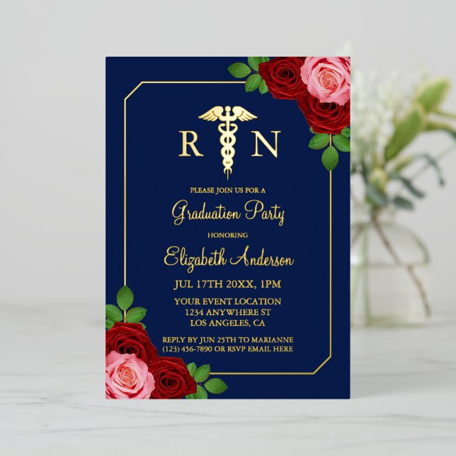 Nurse Graduation Foil Invitation (Standing Front)