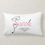 Nurse Graduation gift with name / school / quote Lumbar Pillow<br><div class="desc">Here's a super nurse gift idea!  Personalize this pillow with name,  school,  year of graduation,  nurse quote and nurse designation (RN,  BSN,  LPN,  etc.) 

Other colors available.  Contact the designer (Shelley) if you cannot find the color you need!</div>