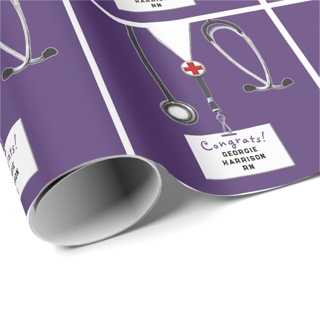 Nurse Graduation Gift Wrapping Paper (Roll Corner)