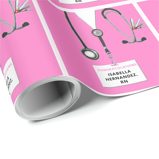 Nurse Graduation Gift Wrapping Paper (Roll Corner)
