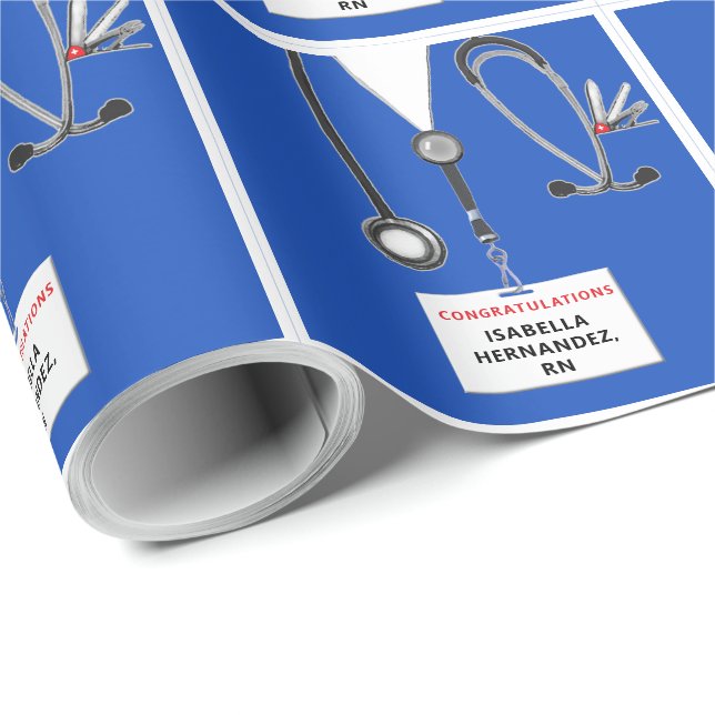 Nurse Graduation Gift Wrapping Paper (Roll Corner)