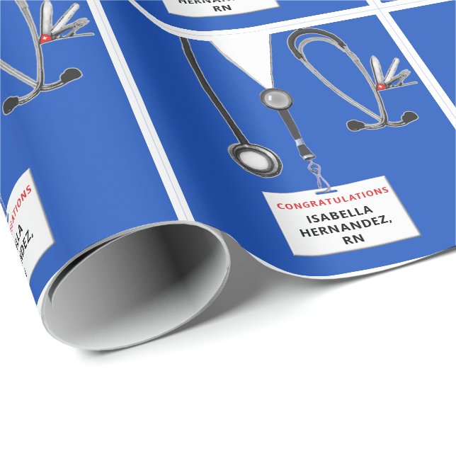 Nurse Graduation Gift Wrapping Paper (Roll Corner)