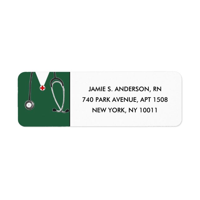 Nurse Graduation Green Scrubs Label (Front)