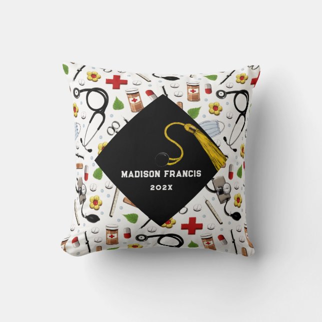 Nurse Graduation Keepsake Throw Pillow (Front)