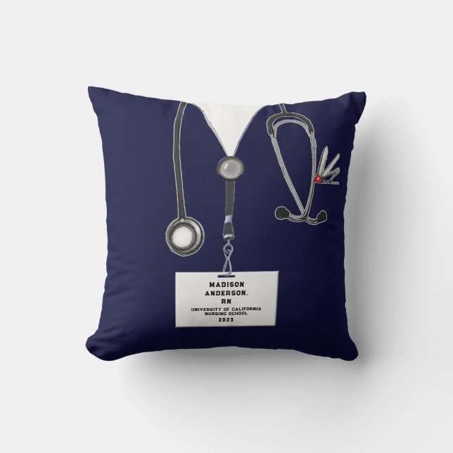 Nurse Graduation Keepsake Throw Pillow (Front)