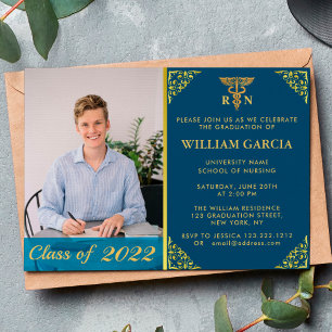 Nurse Graduation Nursing Pinning Party With Photo Invitation