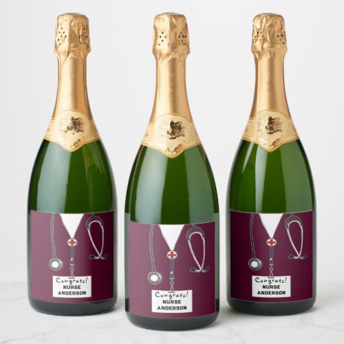 Nurse Graduation Nursing School Sparkling Wine Lab Sparkling Wine Label