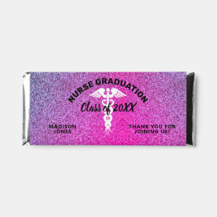 Nurse Graduation Party Favor Purple Personalized Hershey Bar Favors