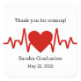 Nurse graduation party favor sticker / heart beat