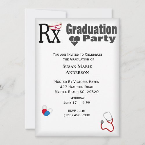 Nurse Graduation Party Invitation