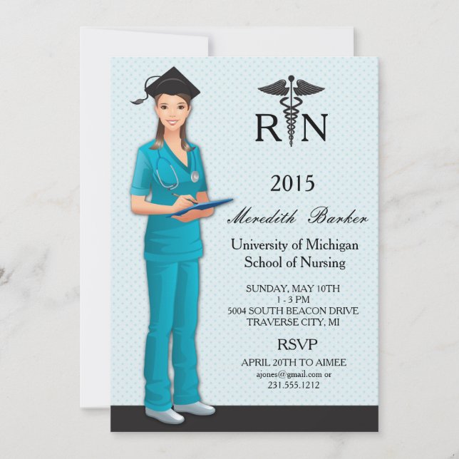 Nurse Graduation Party Invitation (Front)