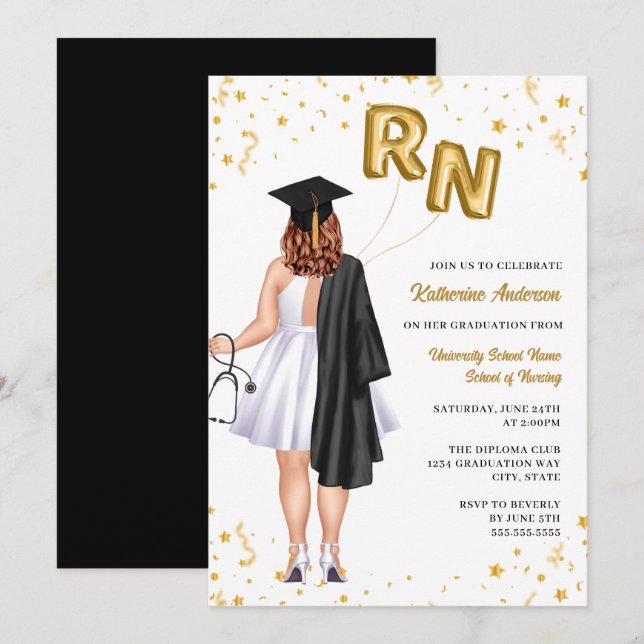 Nurse Graduation Party Invitation (Front/Back)